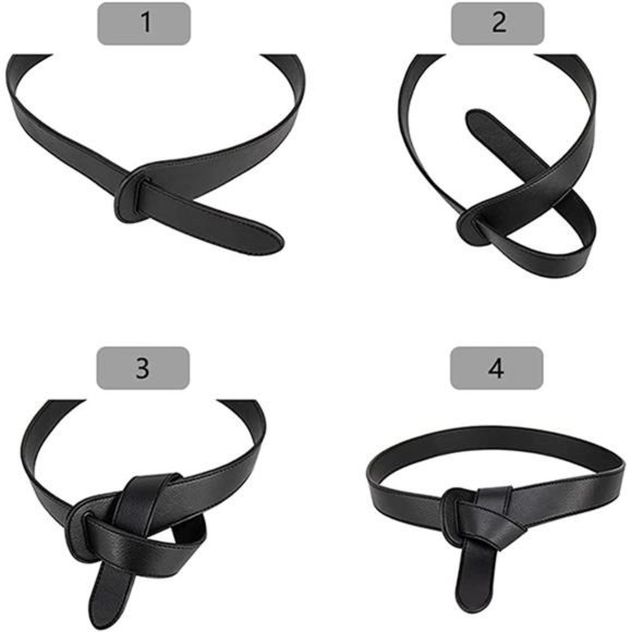 Aabellay PU Leather Corset Cinch Waistband Waist Belt Retro Tied Belt main image 6